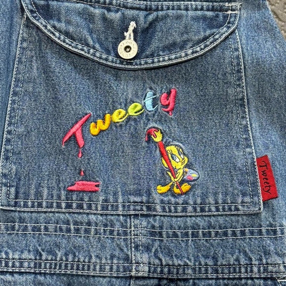 VINTAGE TWEEDY BIRD DENIM OVERALLS - Picture 3 of 4